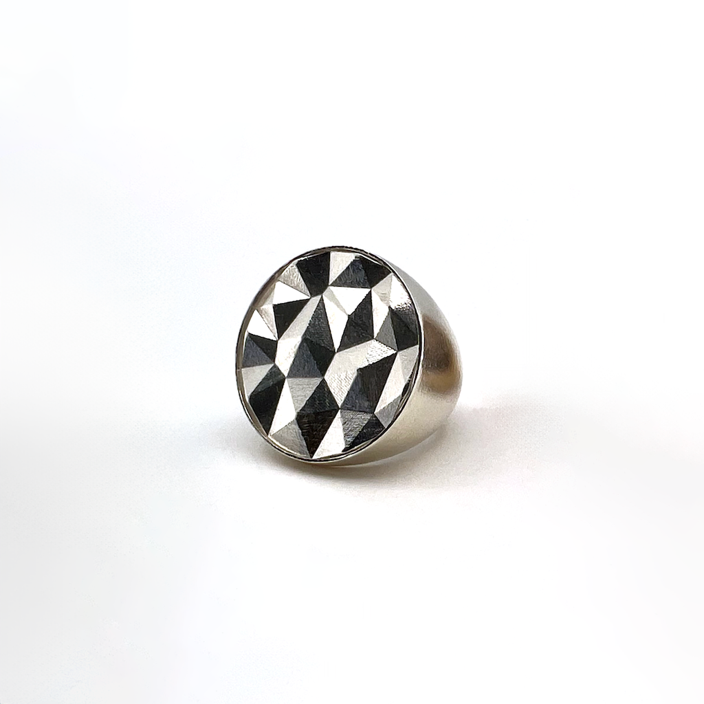 Voronoi Peaks Signet Ring - Silver Erika Novak