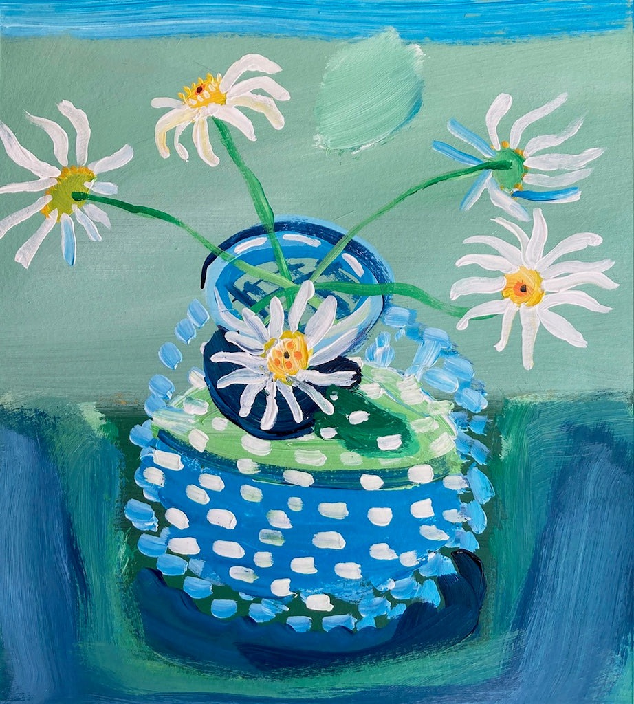 Blue Glass Daisies No.2 Kurt Herrmann