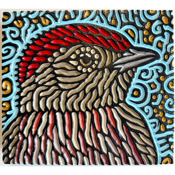 Striolated Manakin, art by Lisa Brawn at yarddog.com - Yard Dog Gallery