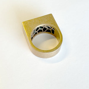 Voronoi Peaks Rectangular Signet Ring Erika Novak