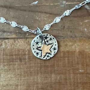 Tiny Lonestar Silver & 14k Gold Necklace Margaret Sullivan