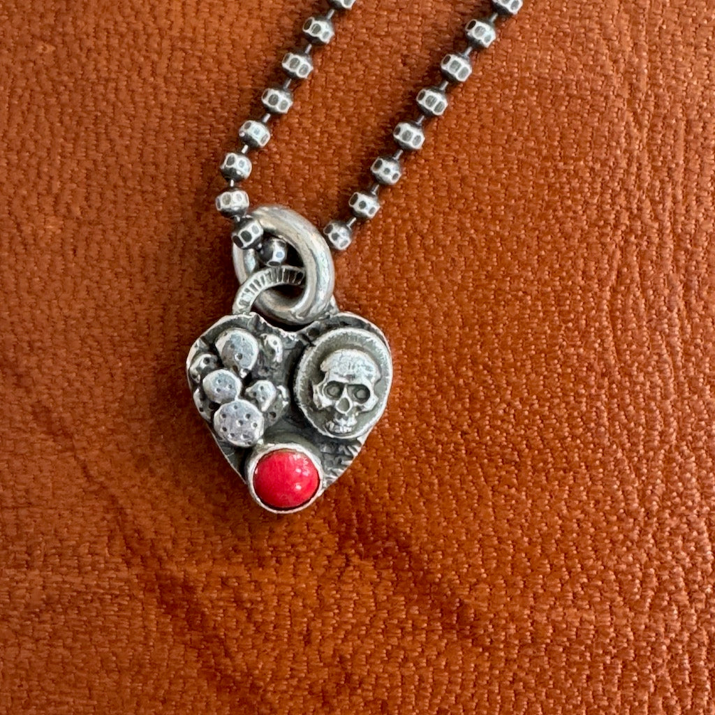 Tiny Heart w/ Skull/Cactus Necklace Margaret Sullivan