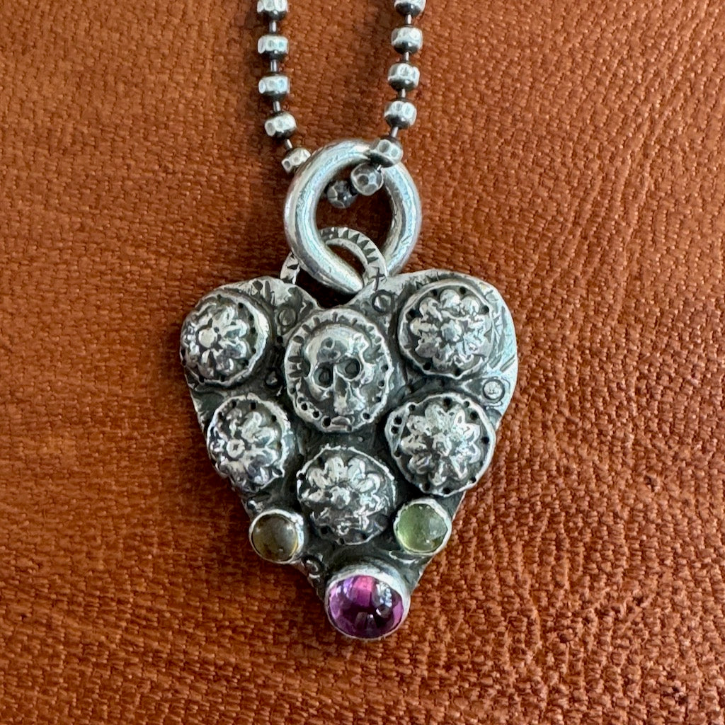 Large Heart w/ Stones Necklace Margaret Sullivan